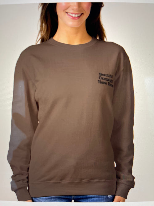 Beautiful Campaign Home Decor Brown Crewneck Sweatshirt